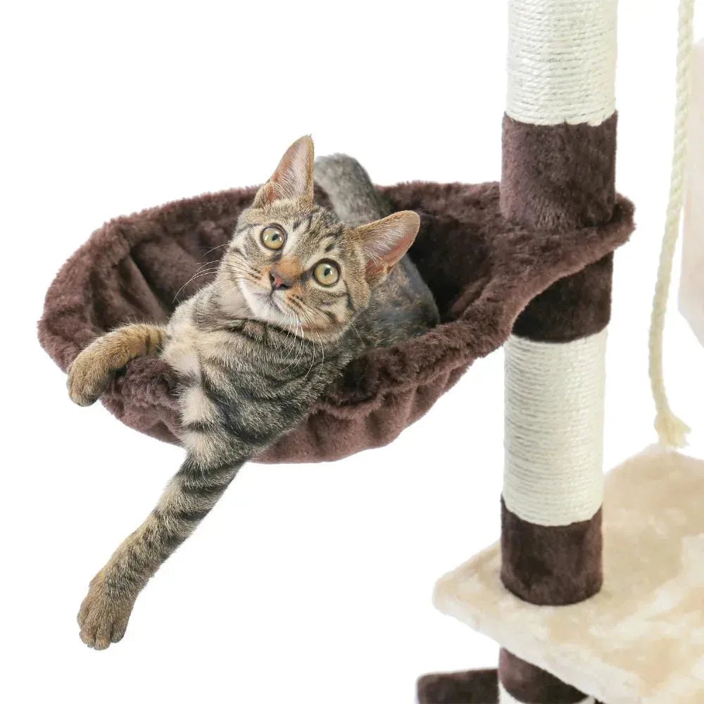 Cat Tree Cat Tower with Scratching Posts and Plush Condo Cat Furniture for Small Spaces Multi-Level Stand House Activity Tower