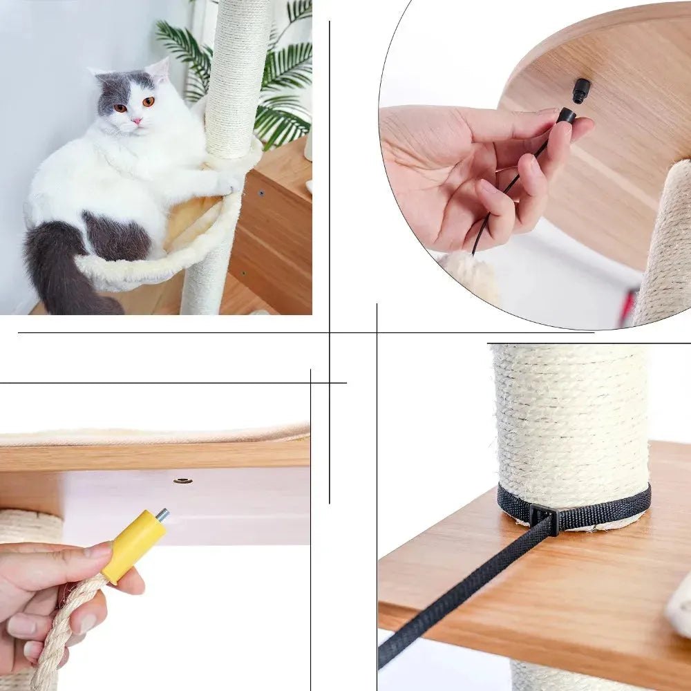 Cat Tree Cat Tower with Scratching Posts and Plush Condo Cat Furniture for Small Spaces Multi-Level Stand House Activity Tower