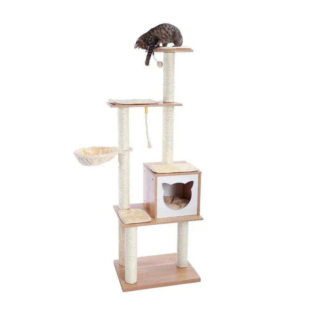 Cat Tree Cat Tower with Scratching Posts and Plush Condo Cat Furniture for Small Spaces Multi-Level Stand House Activity Tower