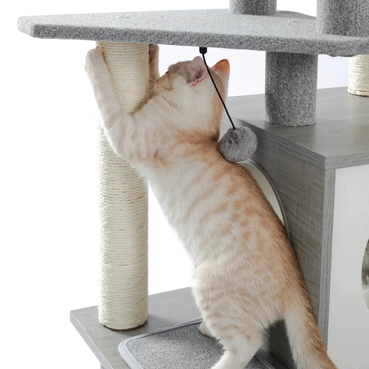 Cat Tree Cat Tower with Scratching Posts and Plush Condo Cat Furniture for Small Spaces Multi-Level Stand House Activity Tower