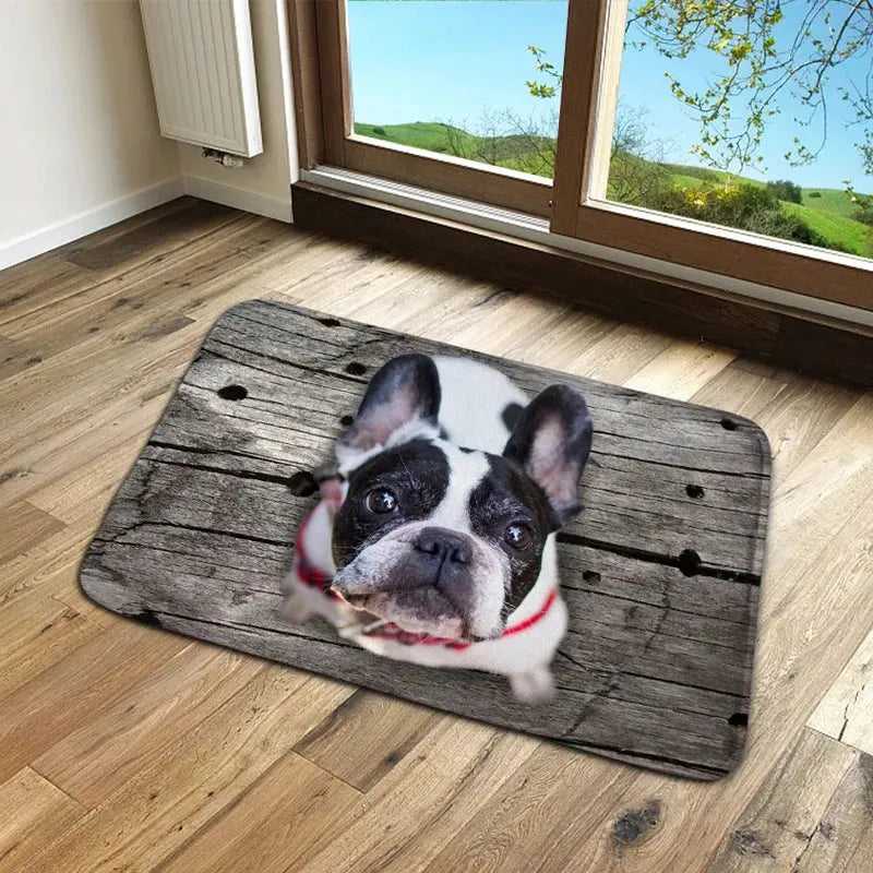 unny Front Entrance Door Carpet 3D Animals Dog Floor Carpets for Living Room Bedroom Non-Slip Kitchen Mats