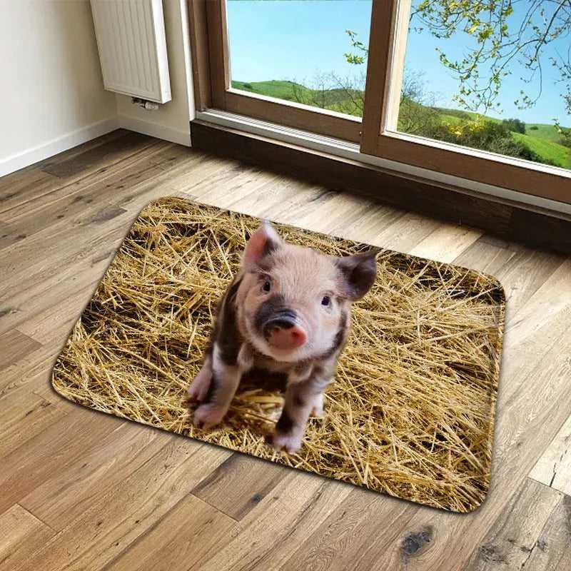 unny Front Entrance Door Carpet 3D Animals Dog Floor Carpets for Living Room Bedroom Non-Slip Kitchen Mats