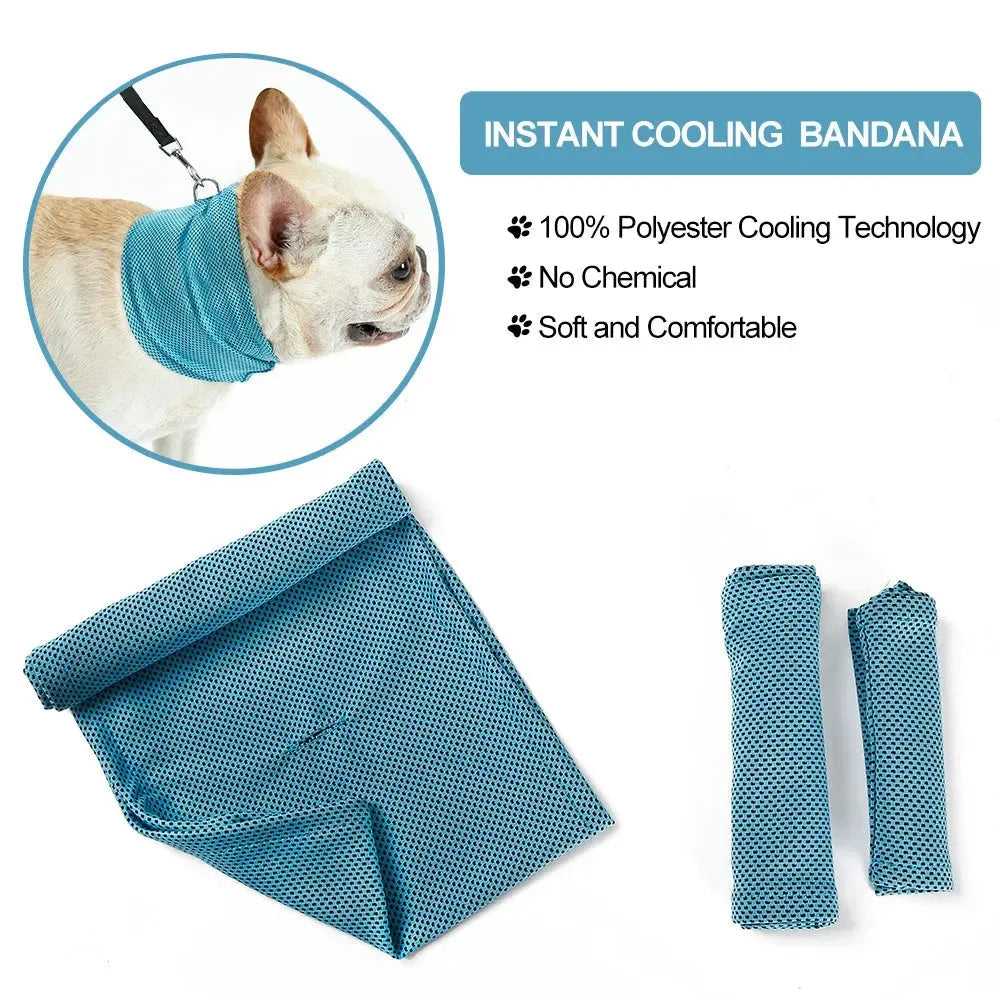 Cooling Dog Collar Instant Ice Pet Bandana Scarf Super Cool Collars for Hot Summer Small Dogs Collars Chihuahua French Bulldog