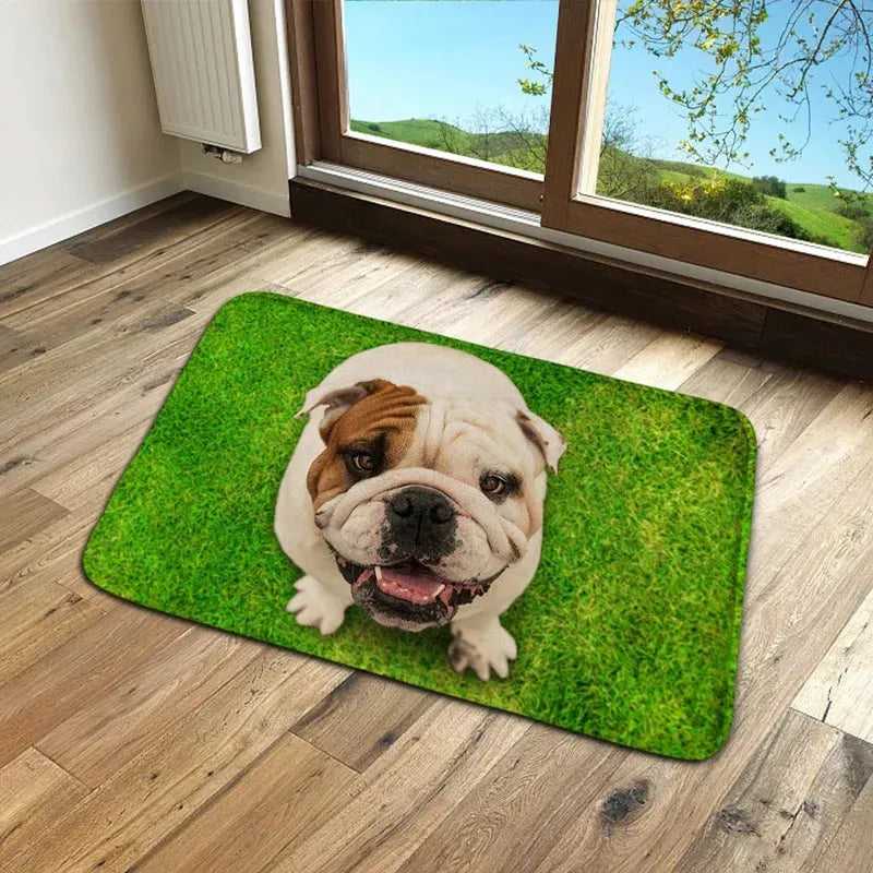 unny Front Entrance Door Carpet 3D Animals Dog Floor Carpets for Living Room Bedroom Non-Slip Kitchen Mats