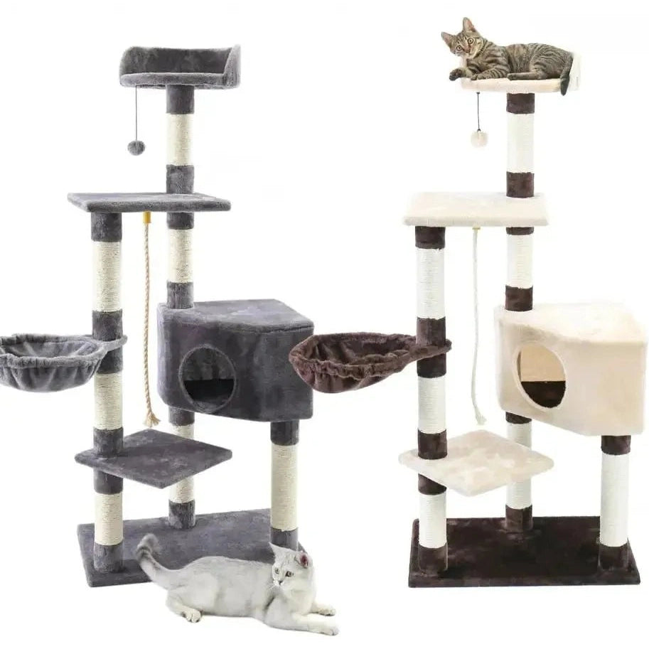 Cat Tree Cat Tower with Scratching Posts and Plush Condo Cat Furniture for Small Spaces Multi-Level Stand House Activity Tower