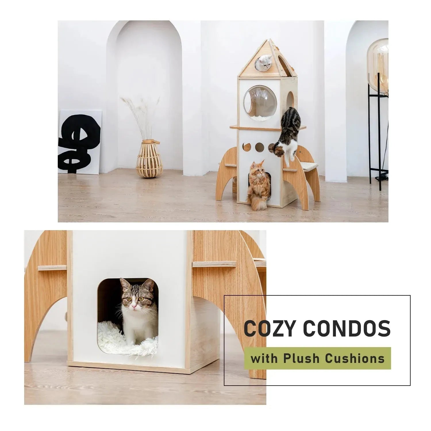 Cat Tree Cat Tower with Scratching Posts and Plush Condo Cat Furniture for Small Spaces Multi-Level Stand House Activity Tower