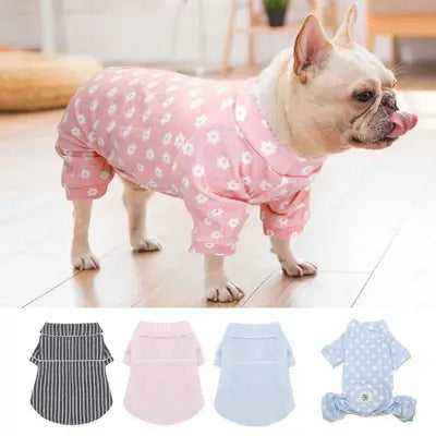 Didog Luxurious Soft Striped Pajamas for Dogs & Cats