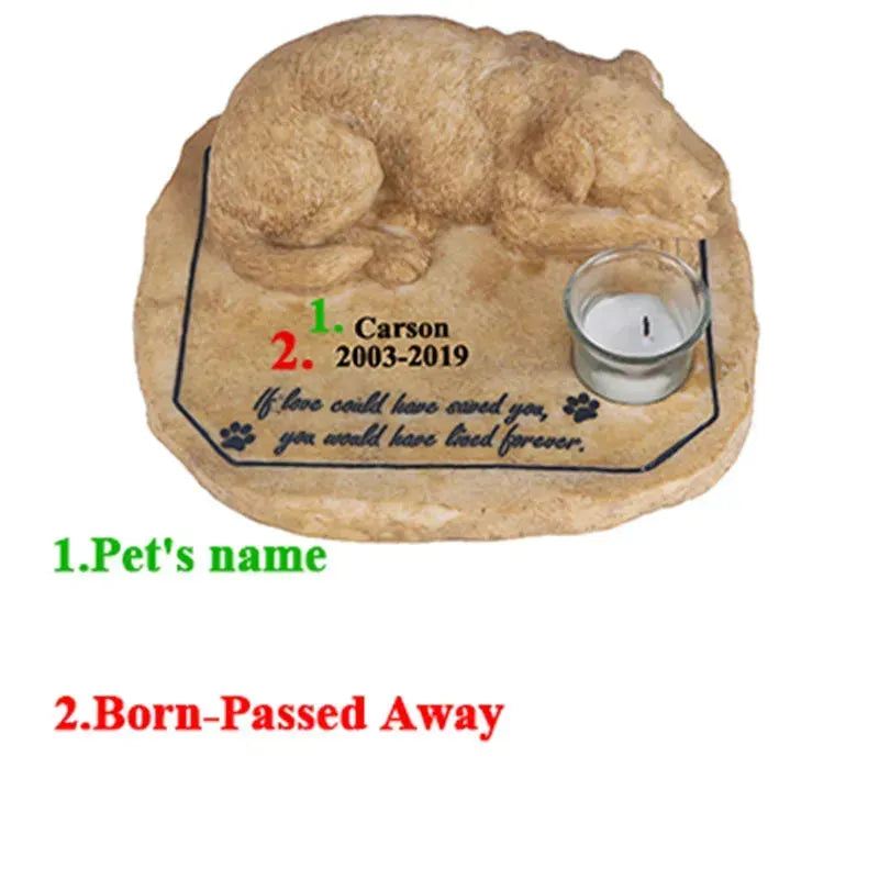 Personalized Pet Memorial Stones Garden Stones Dog Memorial Stones with A Sleeping Dog On The Top JSYS