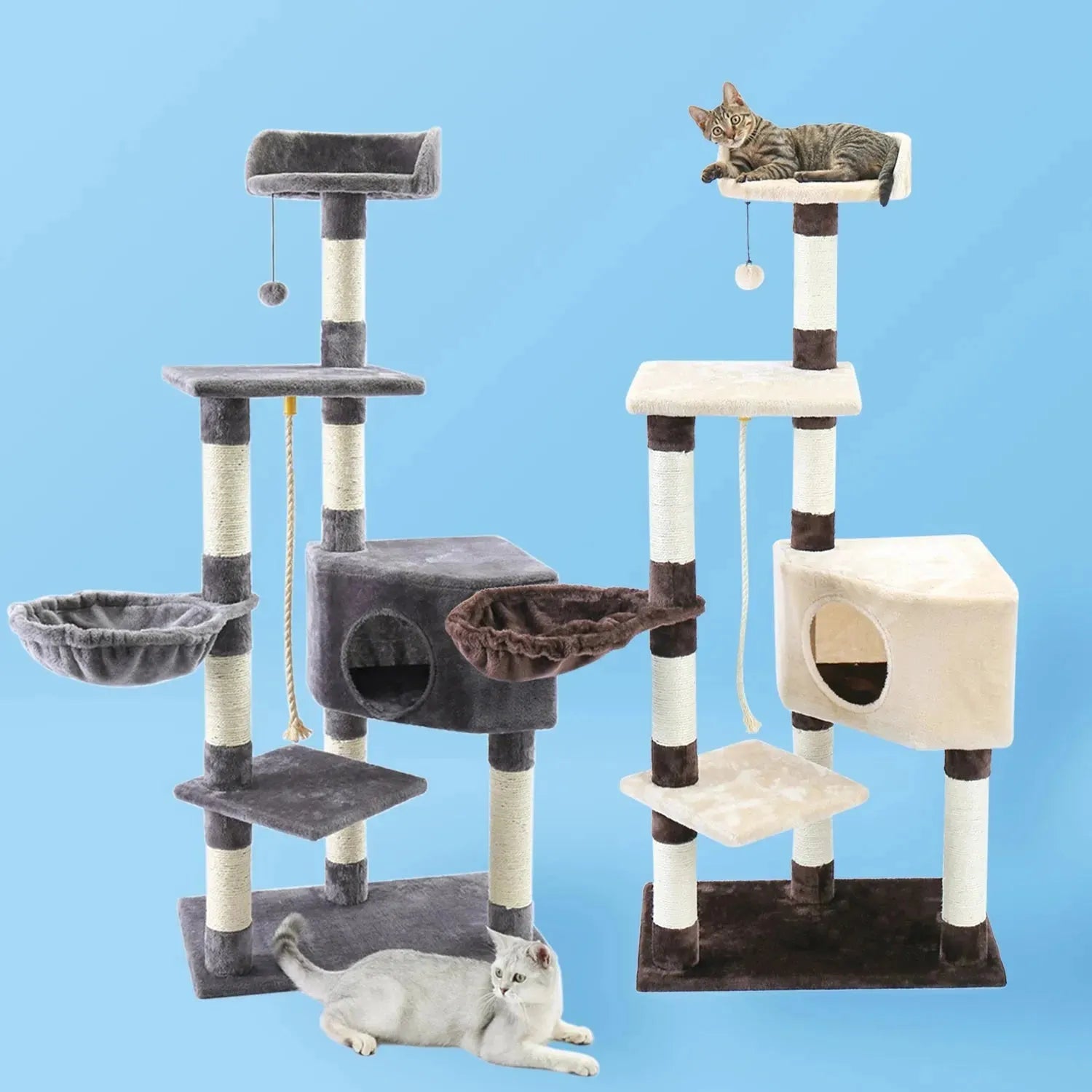 Cat Tree Cat Tower with Scratching Posts and Plush Condo Cat Furniture for Small Spaces Multi-Level Stand House Activity Tower