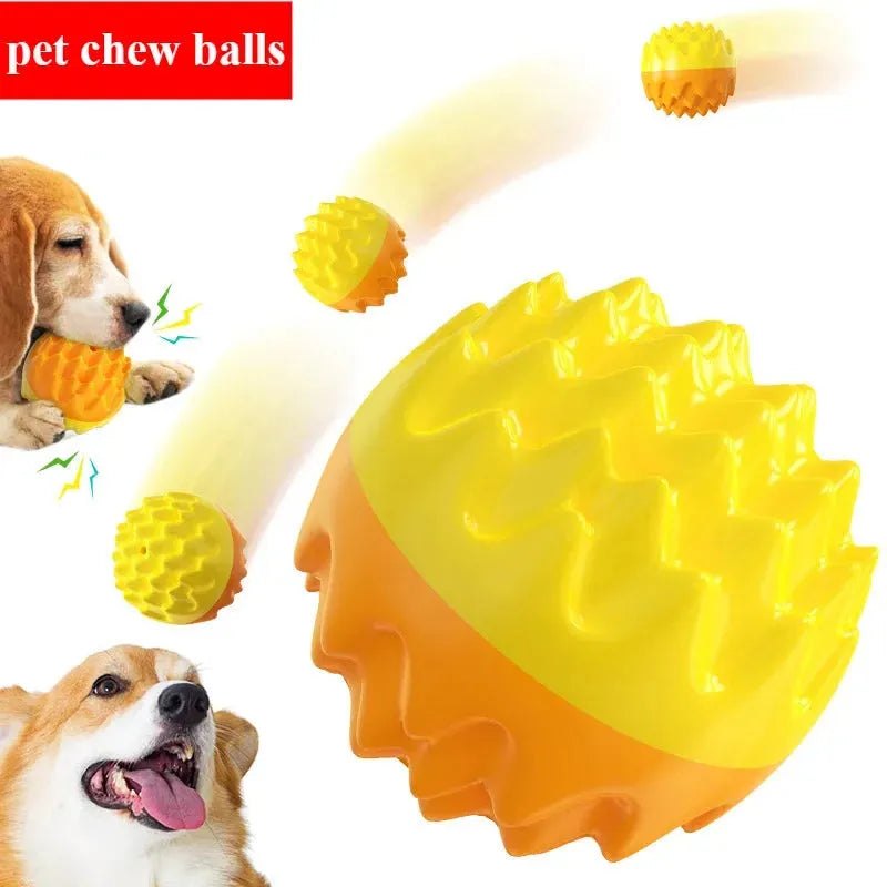 Pet Toy Ball Chewing, Teeth Grinding, Teeth Cleaning, Bite-Resistant Cat Toy, Chewing And Sounding Elastic Dog Toy Ball