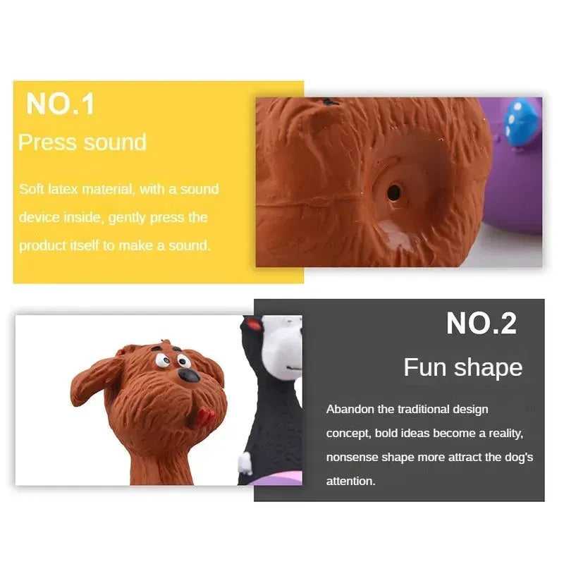 Dog Toy Squeak Latex Dog Toy Dog Cat Soft Rubber Chewy Toys Grind Teeth Pet Toys Interactive Throwing Games Chew Dog Cat Pet Toy