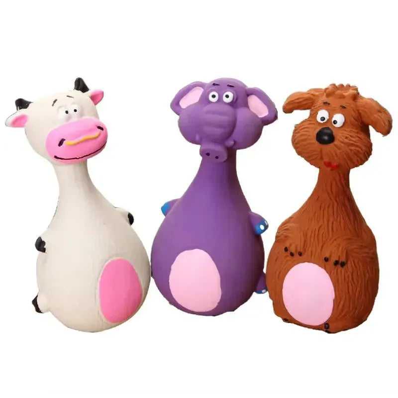 Dog Toy Squeak Latex Dog Toy Dog Cat Soft Rubber Chewy Toys Grind Teeth Pet Toys Interactive Throwing Games Chew Dog Cat Pet Toy