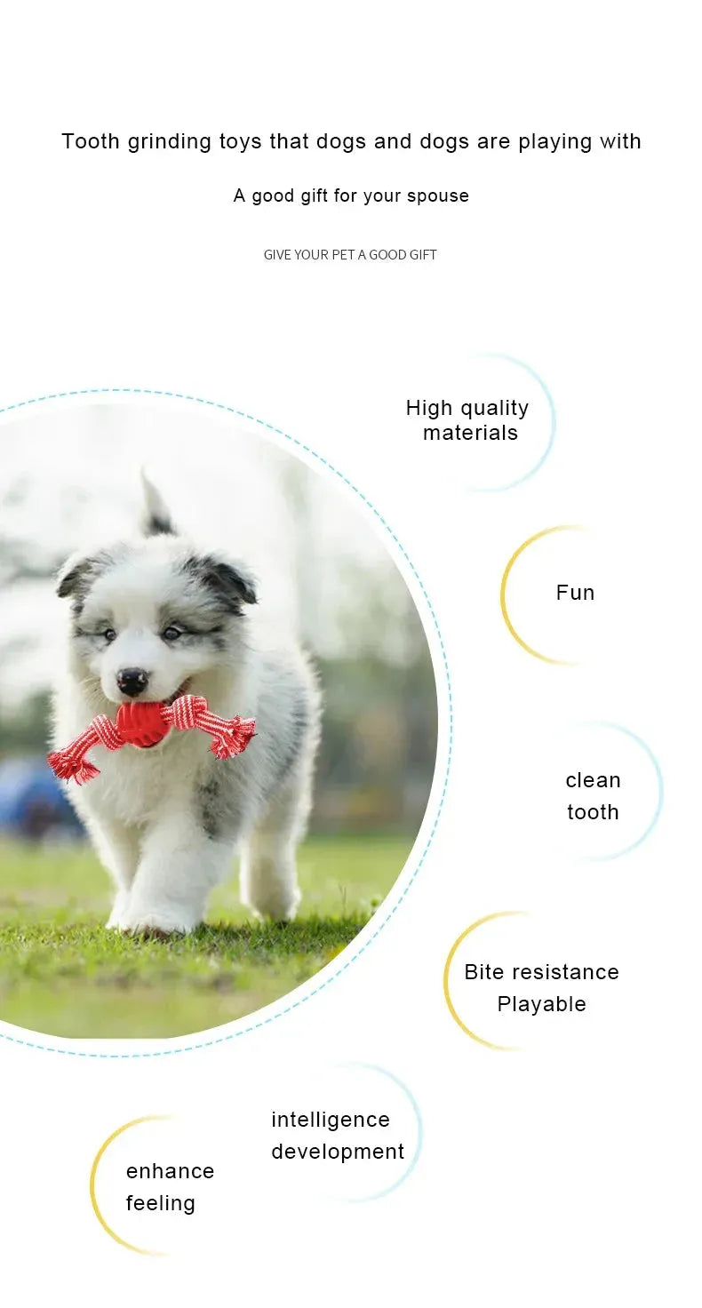 Bite Resistant Dog Rope Toy for Dogs Bite Resist Interactive Cotton Bone Small Puppy Chew Knot Teeth Cleaning Rope Dogs Toys