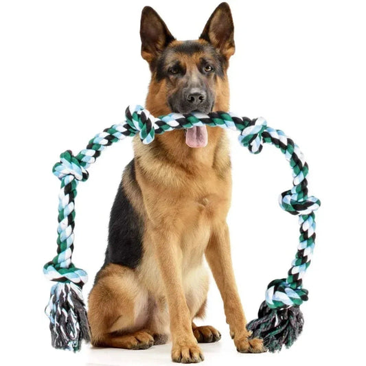 ATUBAN Giant Dog Rope Toy for Extra Large Dogs-Indestructible Dog Toy for Aggressive Chewers and Large Breeds 42IN Long 6 Knot