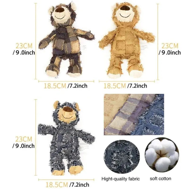 Pet Teddy Bear Soundmaking Toy Plush Interactive Dog Toys Grinding Cleaning Teeth Anti Bite Abreact Plaything Bear Pets Supplies