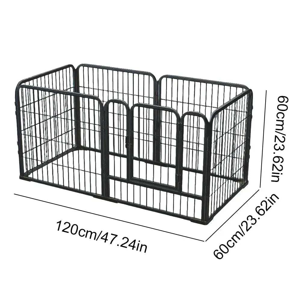 6 Panels Heavy Duty Dog Puppy Playpen Foldable Exercise Puppy Kennel Cage Metal Barrier Playpen for Dog Cat Rabbit Pet Exercise