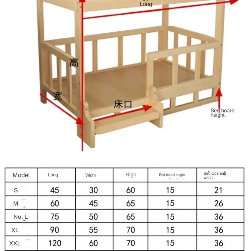 Solid Wood Dog Cat Kennel Smooth Polished Teddy Dogs Kennel Luxury Durable Eco-Friendly Large Wooden Pet House Wooden Puppy Bed