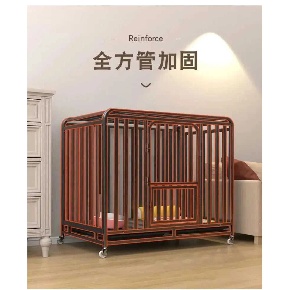 Large Dog Cages with Thickened All Square Tubes Indoor Pet Cages with Toilets Iron Cages Dog Nests