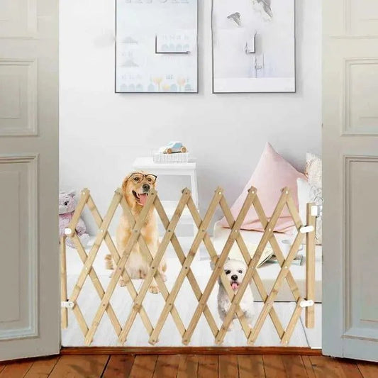 Pet Wooden Fence 1PC Cat & Dog Separation Gate Enclosure Cage Baby Indoor Safety Child Sliding Door Bamboo Wooden Gate