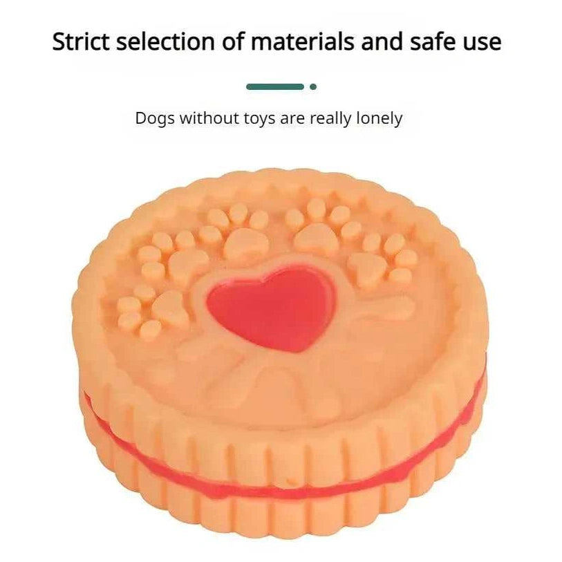 Dog Chewing Toy Simulation Biscuit Cake Anti Bite Latex Plaything Grinding Teeth Cleaning Interactive Training Toys Pet Supplies