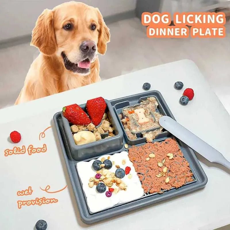 New Pet Dog Cat Tableware Anti-choking Bowl Food Grade Organosilicon Suction Cup Multifunctional Slow Food Mat Dog Licking Mat