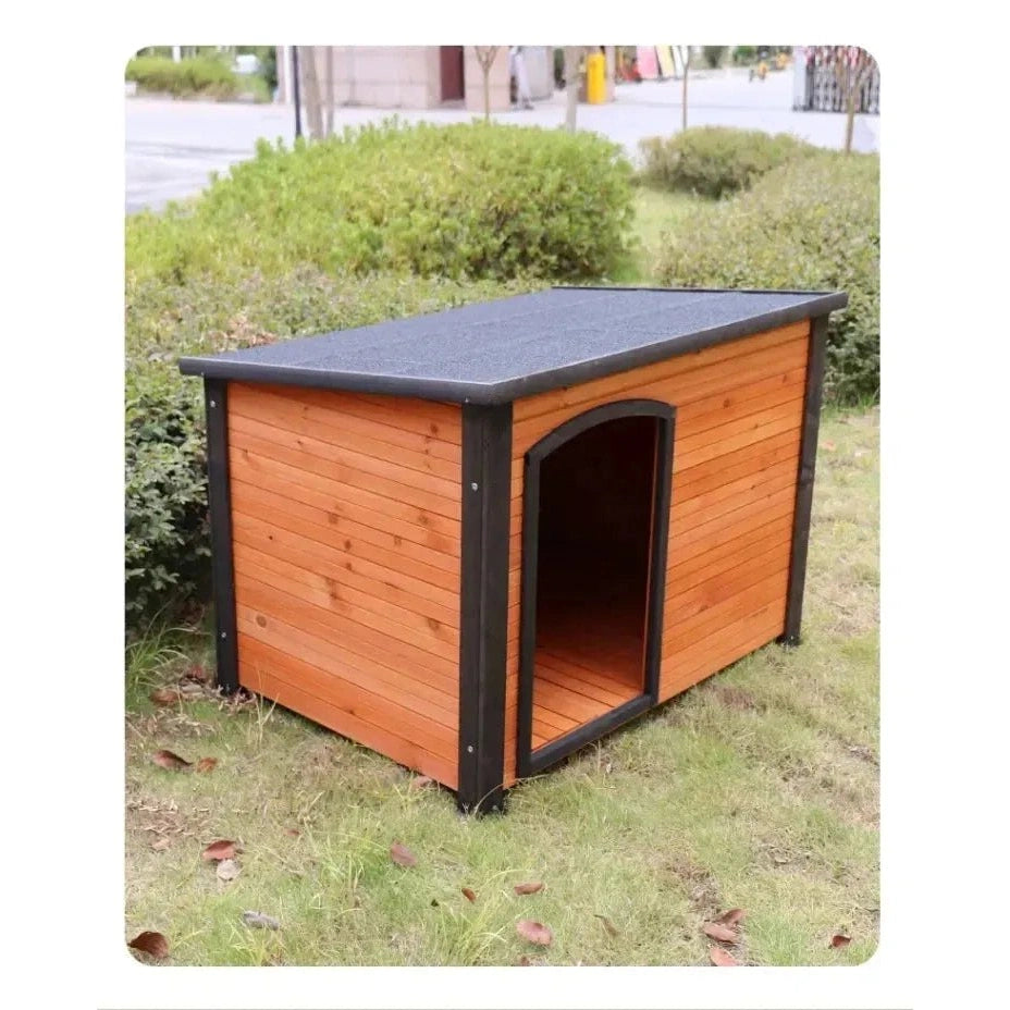 Solid Wooden Dog House Waterproof Outdoor Kennel Cage Small Large Breed Dogs Dog House Samoyeds Kennel Pet House H