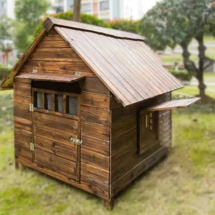 Wooden Dog House Nest Outdoor Rainproof Dog Cat Cage Modern Pet Kennels Warm Small Large Dogs Universal House H