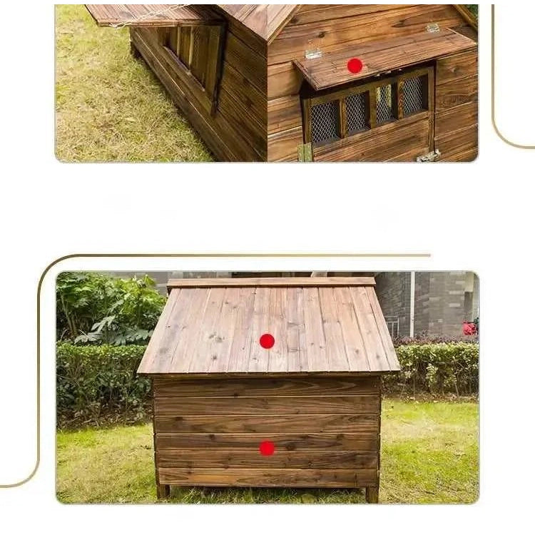 Wooden Dog House Nest Outdoor Rainproof Dog Cat Cage Modern Pet Kennels Warm Small Large Dogs Universal House H