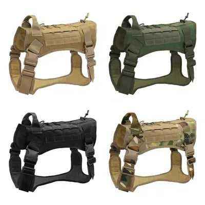 Tactical Military Dog Collar Harness Leash Set Strong Nylon Pet Training Vest Working Dog Training Collars With Bag Accessories