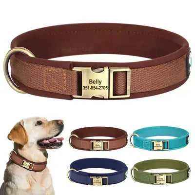 Regal Paws Personalised Leather Dog Collar with Free Engraving