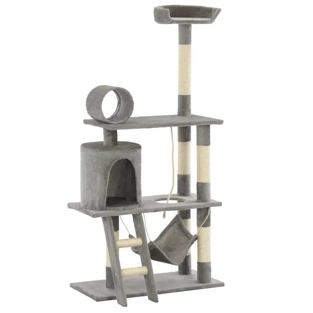 Cat Tree with Sisal Scratching Posts 140 cm Grey