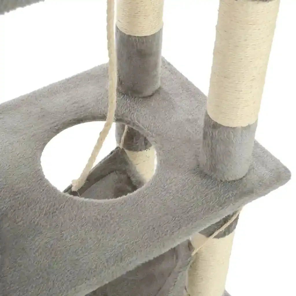 Cat Tree with Sisal Scratching Posts 140 cm Grey