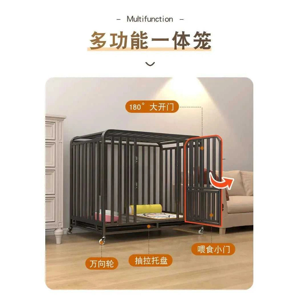 Large Dog Cages with Thickened All Square Tubes Indoor Pet Cages with Toilets Iron Cages Dog Nests