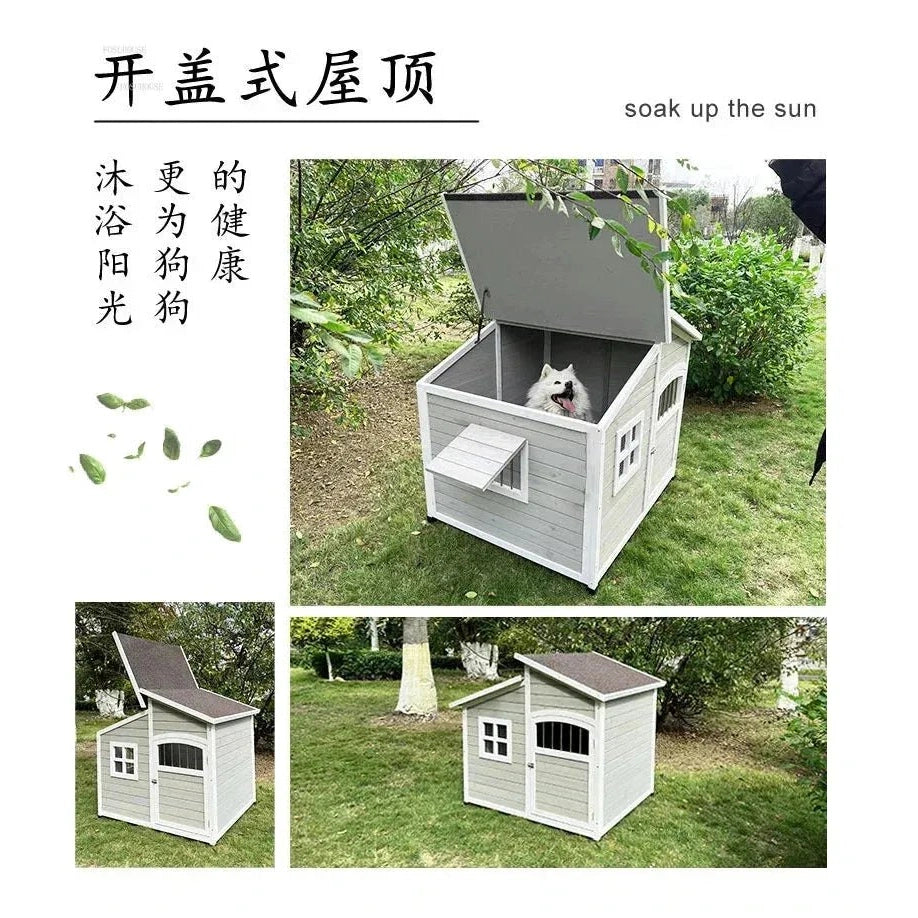 Four Seasons Universal Warm Large Dog House Wooden Dog Kennels Outdoor Rainproof Pet Kennel Indoor Garden Dog House Type Kennel