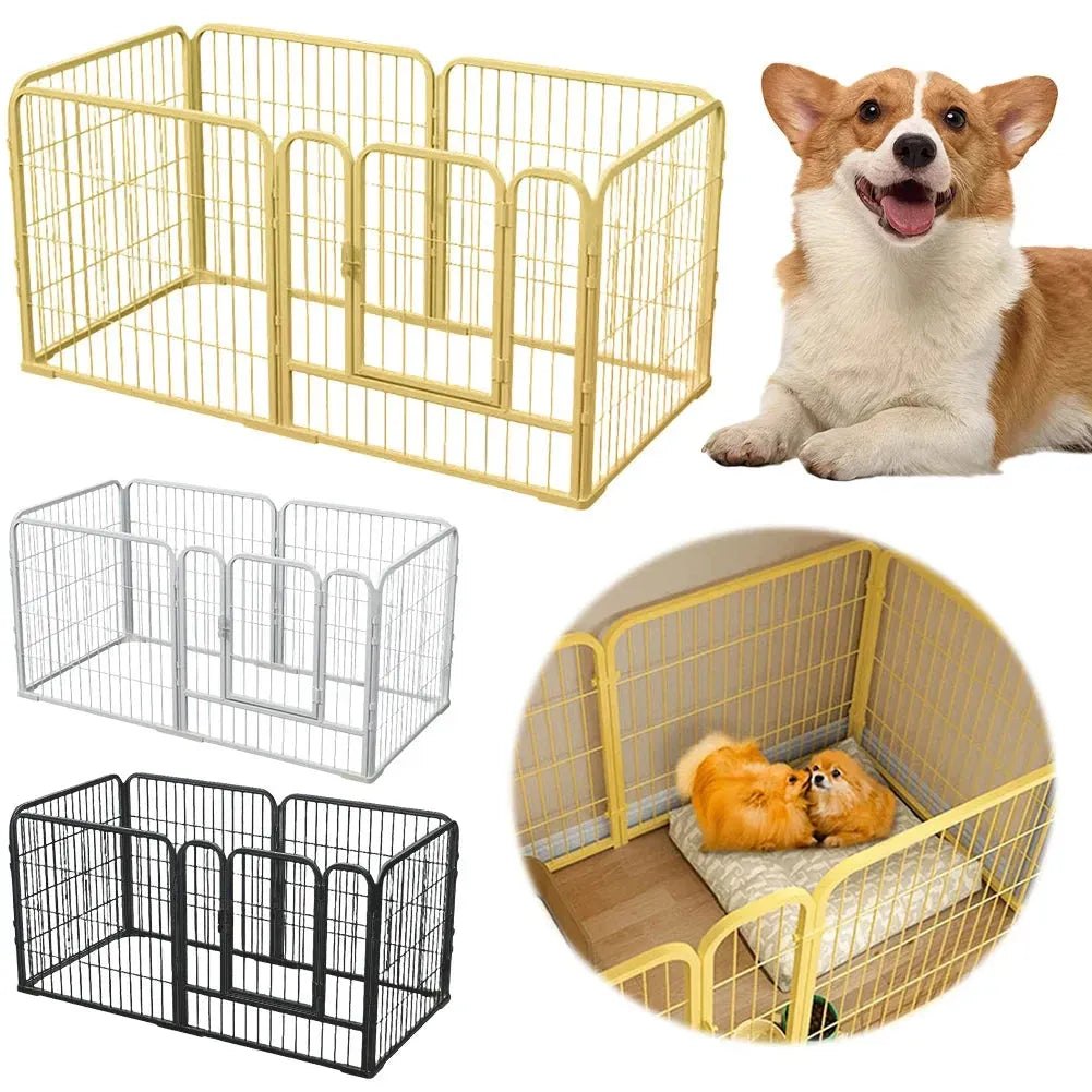 6 Panels Heavy Duty Dog Puppy Playpen Foldable Exercise Puppy Kennel Cage Metal Barrier Playpen for Dog Cat Rabbit Pet Exercise