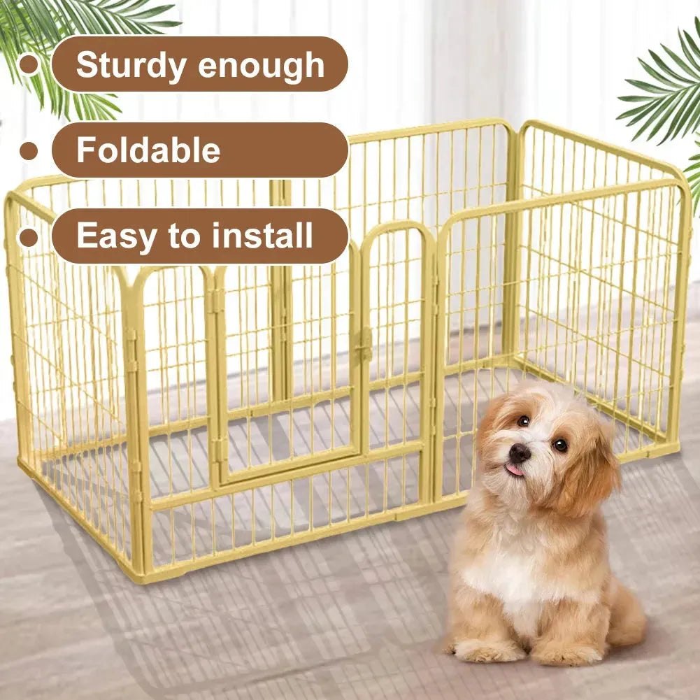 6 Panels Heavy Duty Dog Puppy Playpen Foldable Exercise Puppy Kennel Cage Metal Barrier Playpen for Dog Cat Rabbit Pet Exercise