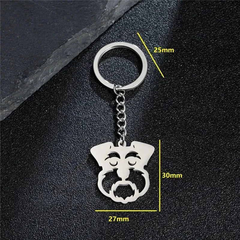 Stainless Steel Animal Keychain Cartoon Bulldog Key Rings Multiple Style Dog Keychains Key Holders Pendant Accessories Gift