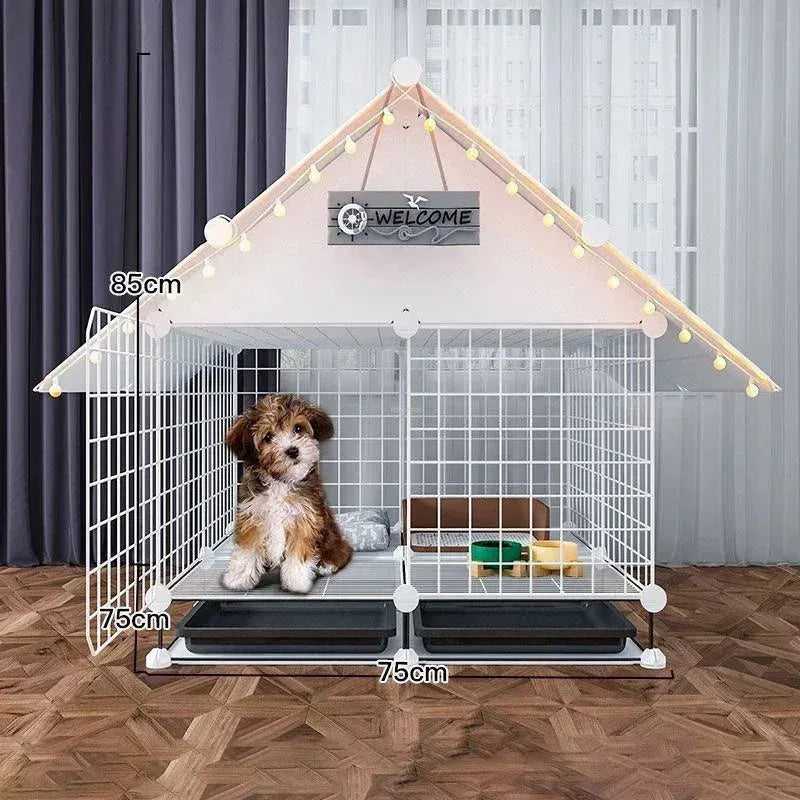 Simple Iron Living Room Dog Houses Indoor Balcony Pomeranian Teddy Dog Kennel Pet Fences Creative Home Puppy Courtyard Pet Cage