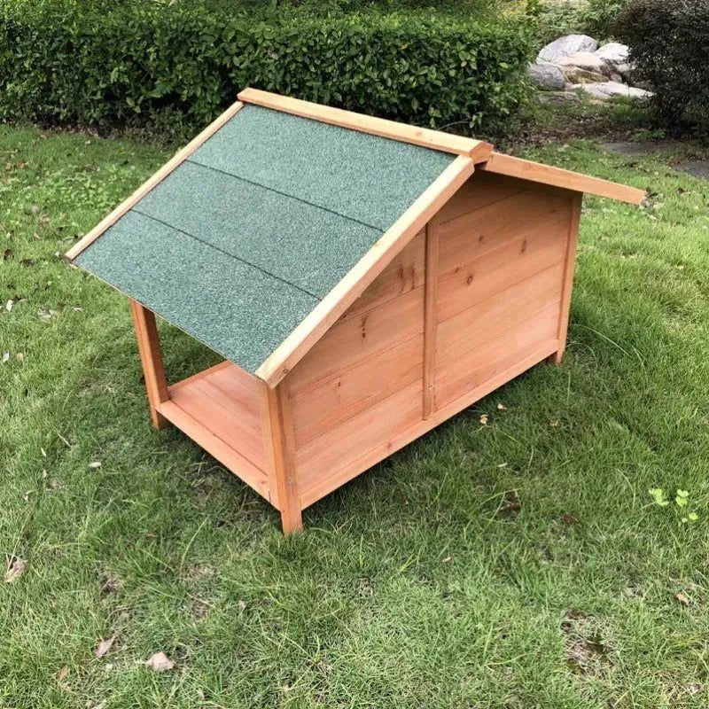 Outdoor Solid Wood Waterproof Dog Houses Large, Medium and Small Anti-corrosion Pet Houses Villa Indoor Dog House Kennels B