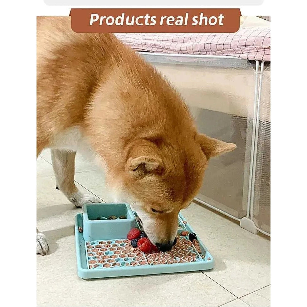 New Pet Dog Cat Tableware Anti-choking Bowl Food Grade Organosilicon Suction Cup Multifunctional Slow Food Mat Dog Licking Mat