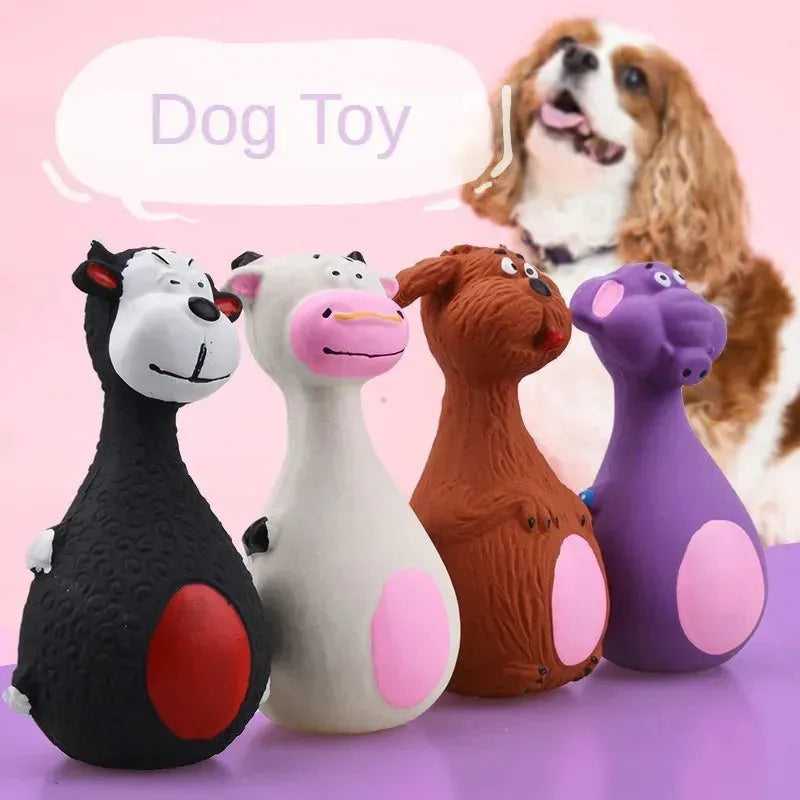 Dog Toy Squeak Latex Dog Toy Dog Cat Soft Rubber Chewy Toys Grind Teeth Pet Toys Interactive Throwing Games Chew Dog Cat Pet Toy