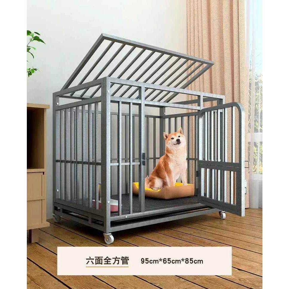 Large Dog Cages with Thickened All Square Tubes Indoor Pet Cages with Toilets Iron Cages Dog Nests