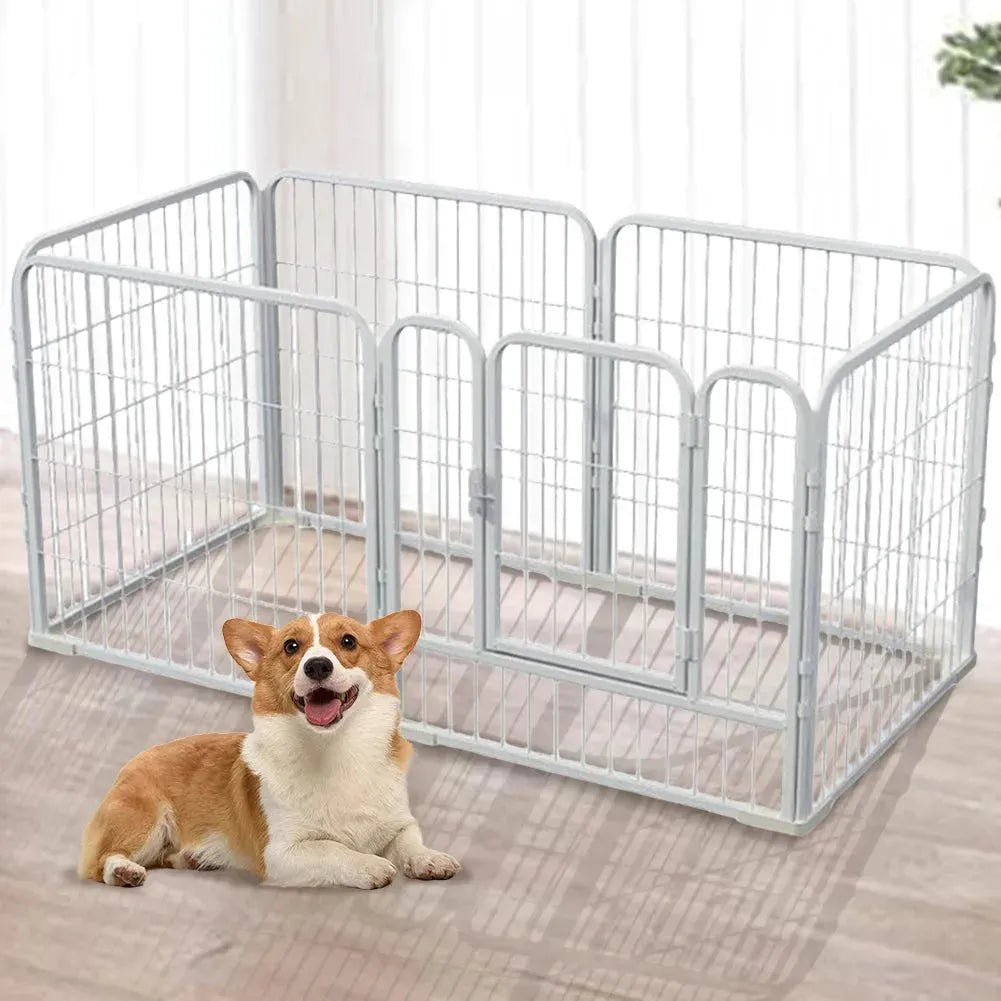 6 Panels Heavy Duty Dog Puppy Playpen Foldable Exercise Puppy Kennel Cage Metal Barrier Playpen for Dog Cat Rabbit Pet Exercise