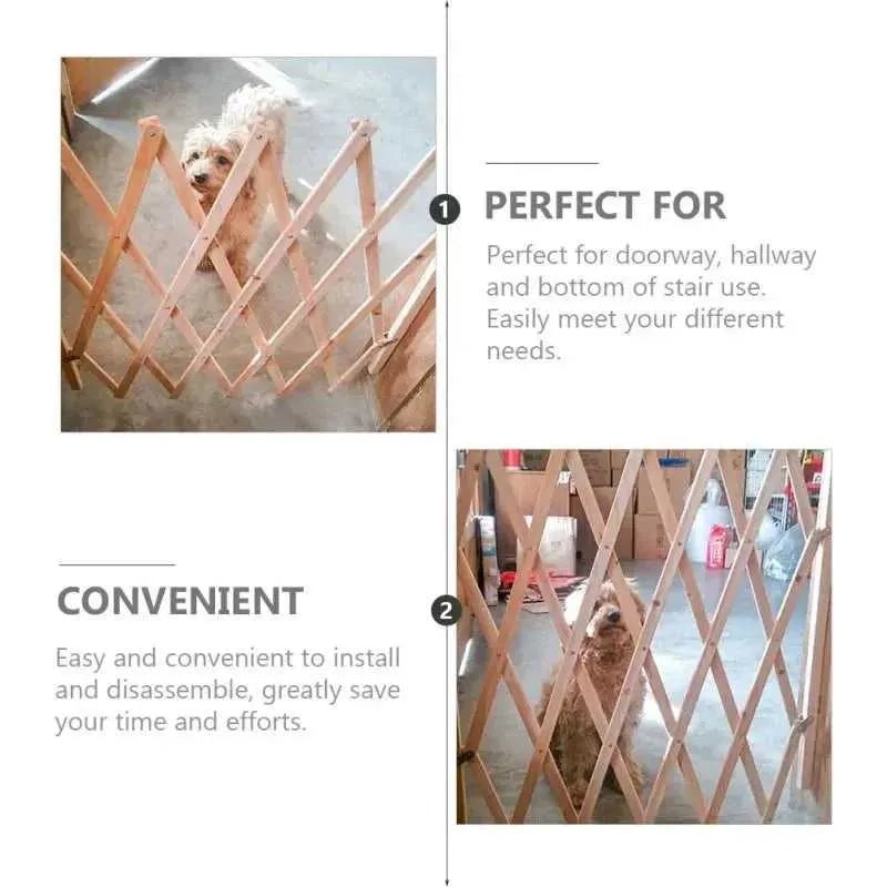 Pet Wooden Fence 1PC Cat & Dog Separation Gate Enclosure Cage Baby Indoor Safety Child Sliding Door Bamboo Wooden Gate