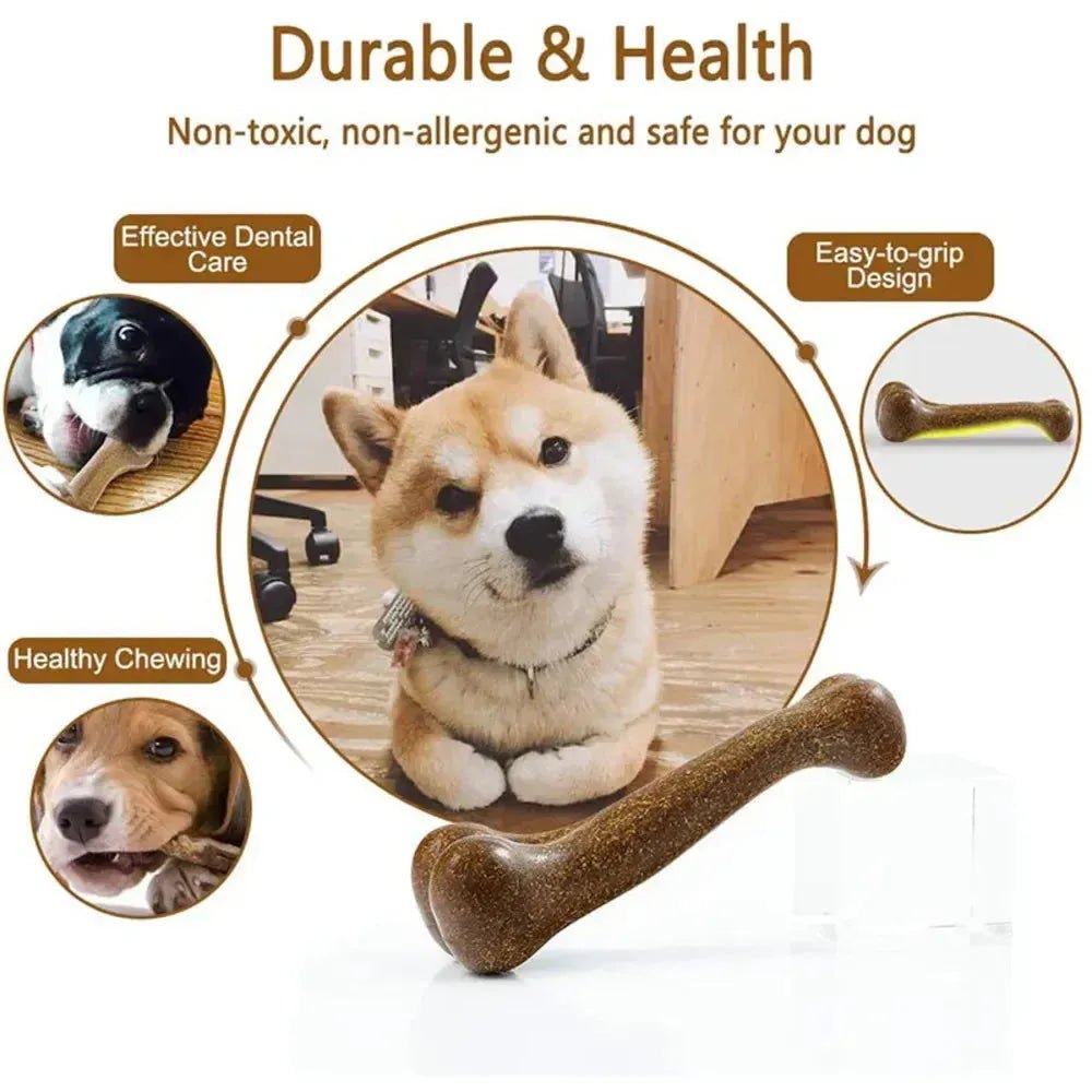 Dog Bone Chews Toys Nearly Indestructible Natural Non-Toxic Anti-bite Puppy Toys For Small Medium Large Dog Pet Chew Game Dental