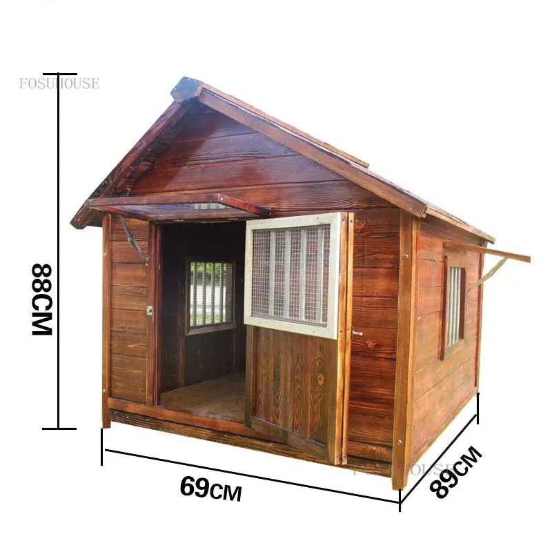 Large Dog Houses Solid Wood Outdoor Waterproof for Home Dogs Kennel Creative Breathable Pet Cage Pets Fences Villa Supplies T U