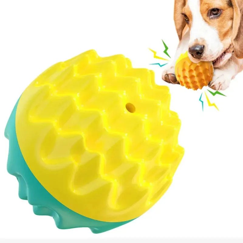 Pet Toy Ball Chewing, Teeth Grinding, Teeth Cleaning, Bite-Resistant Cat Toy, Chewing And Sounding Elastic Dog Toy Ball