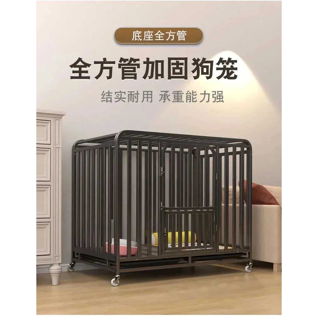 Large Dog Cages with Thickened All Square Tubes Indoor Pet Cages with Toilets Iron Cages Dog Nests