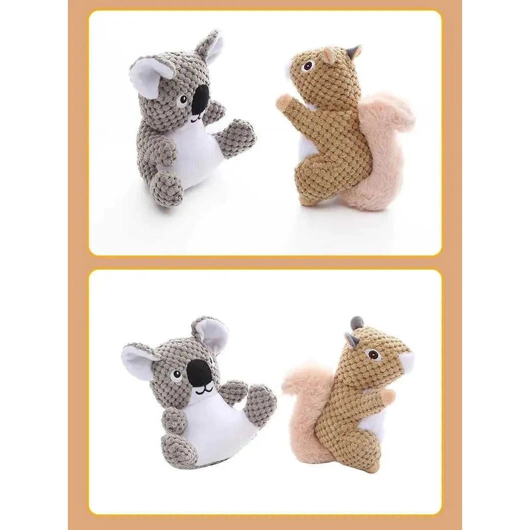 Funny Squirrel Koala Plush Dog Squeaky Toys Small Large Dogs Interactive Bite Resistant Toy Pets Accessories Supplies