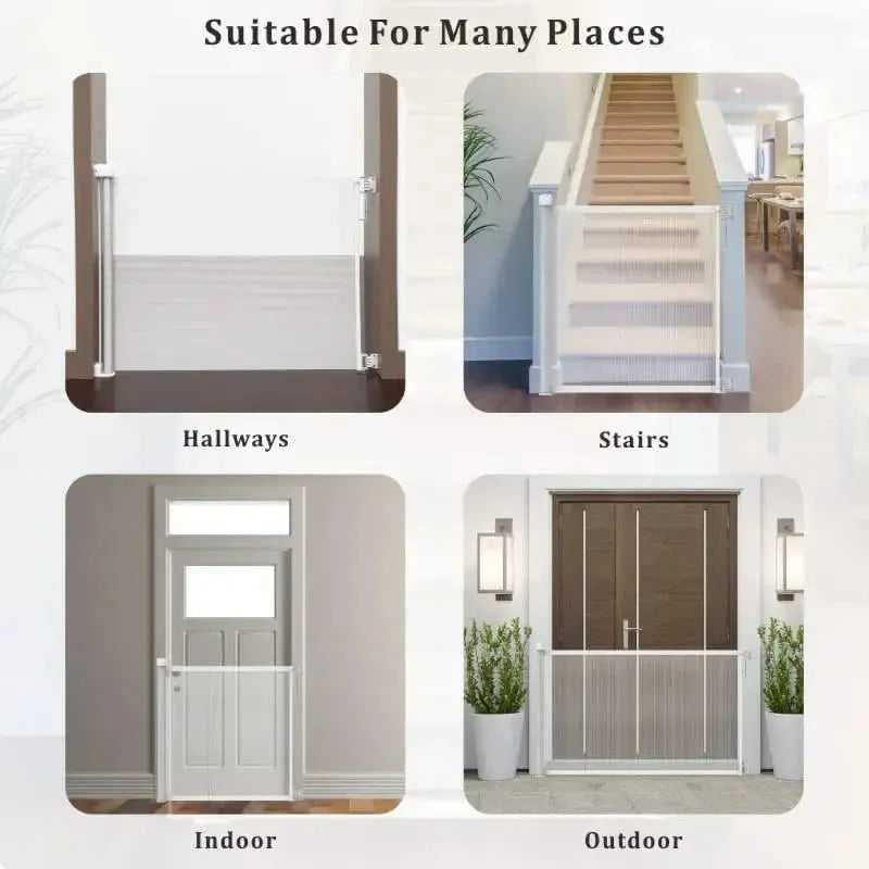 Stair Gates for Dogs,Aluminum Alloy Material Retractable Stair Gate Portable Baby Safety Gate for Child Outdoor Kitchen,Stairs